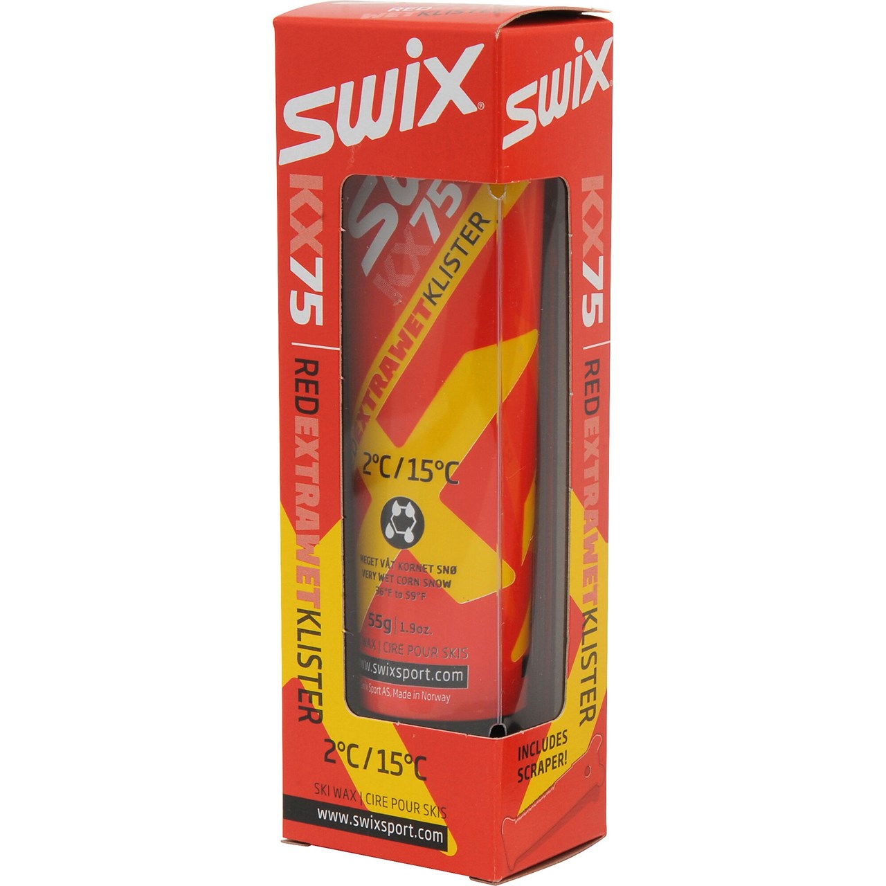 SWIX KX 75 RED EXTRA WET KLISTER 2C / 15C